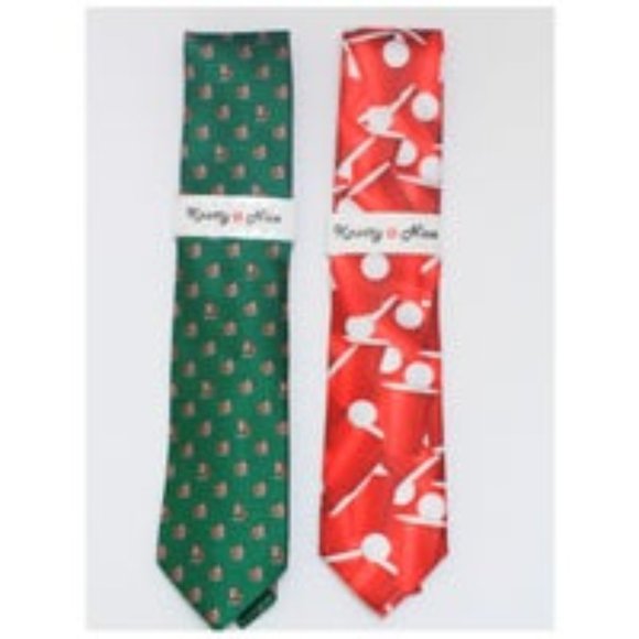 Knotty & Nice Bull Dog & Beer Pong Tie Set - Picture 1 of 2
